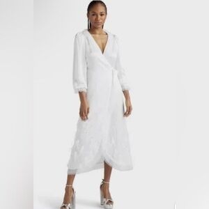 Hill House - featured in VOGUE !!! White Asymmetrical Wrap Dress